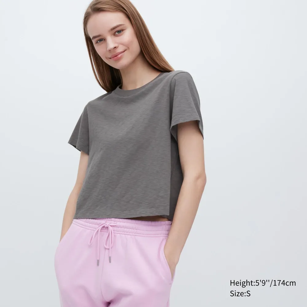 Slub Jersey Cropped Short-Sleeve T-Shirt