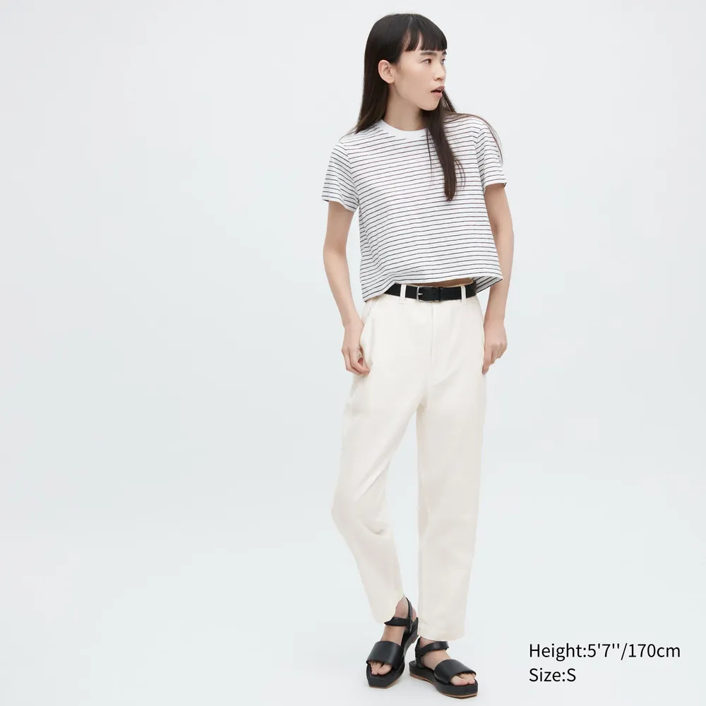 WOMEN'S LINEN COTTON TAPERED PANTS | UNIQLO PH