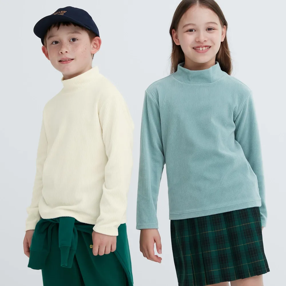 UNIQLO RIBBED FLEECE HIGH NECK LONG SLEEVE T-SHIRT