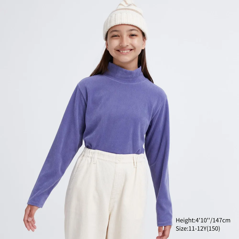 UNIQLO RIBBED FLEECE HIGH NECK LONG SLEEVE T-SHIRT