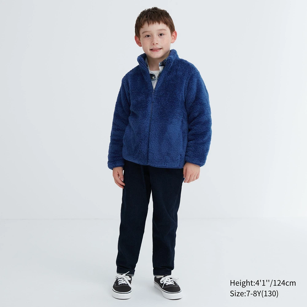 KIDS FLUFFY YARN FLEECE FULL-ZIP JACKET