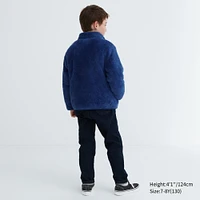 KIDS FLUFFY YARN FLEECE FULL-ZIP JACKET