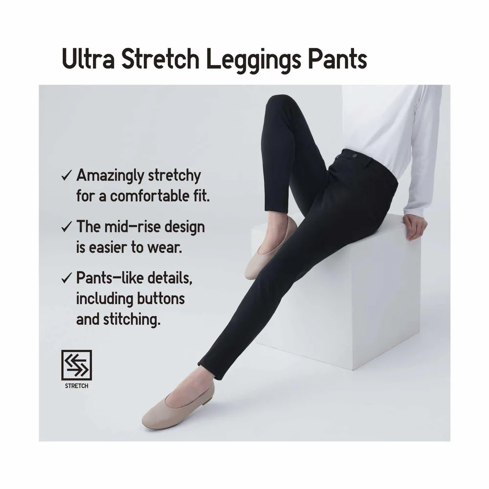 uniqlo ultra stretch high rise cropped legging pants, Women's Fashion,  Bottoms, Jeans & Leggings on Carousell