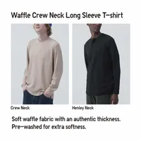 WAFFLE CREW NECK LONG SLEEVE T-SHIRT