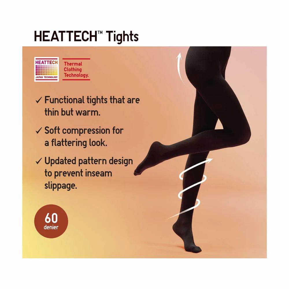 Girls HEATTECH Ribbed Knit Thermal Tights