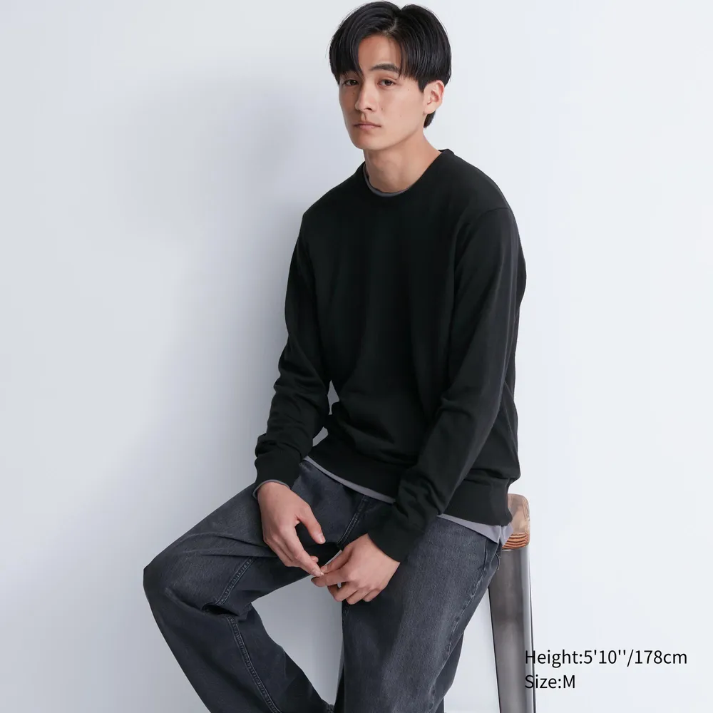 Extra Fine Merino Crew Neck Long-Sleeve Sweater