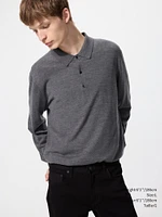 EXTRA FINE MERINO LONG SLEEVE POLO SHIRT