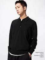 EXTRA FINE MERINO LONG SLEEVE POLO SHIRT