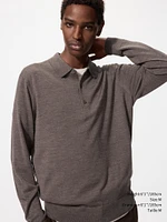 EXTRA FINE MERINO LONG SLEEVE POLO SHIRT