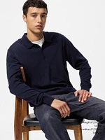 EXTRA FINE MERINO LONG SLEEVE POLO SHIRT