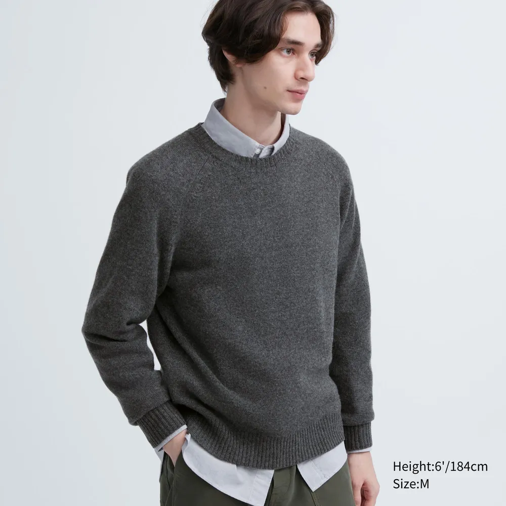 Premium Lambswool Crew Neck Long-Sleeve Sweater