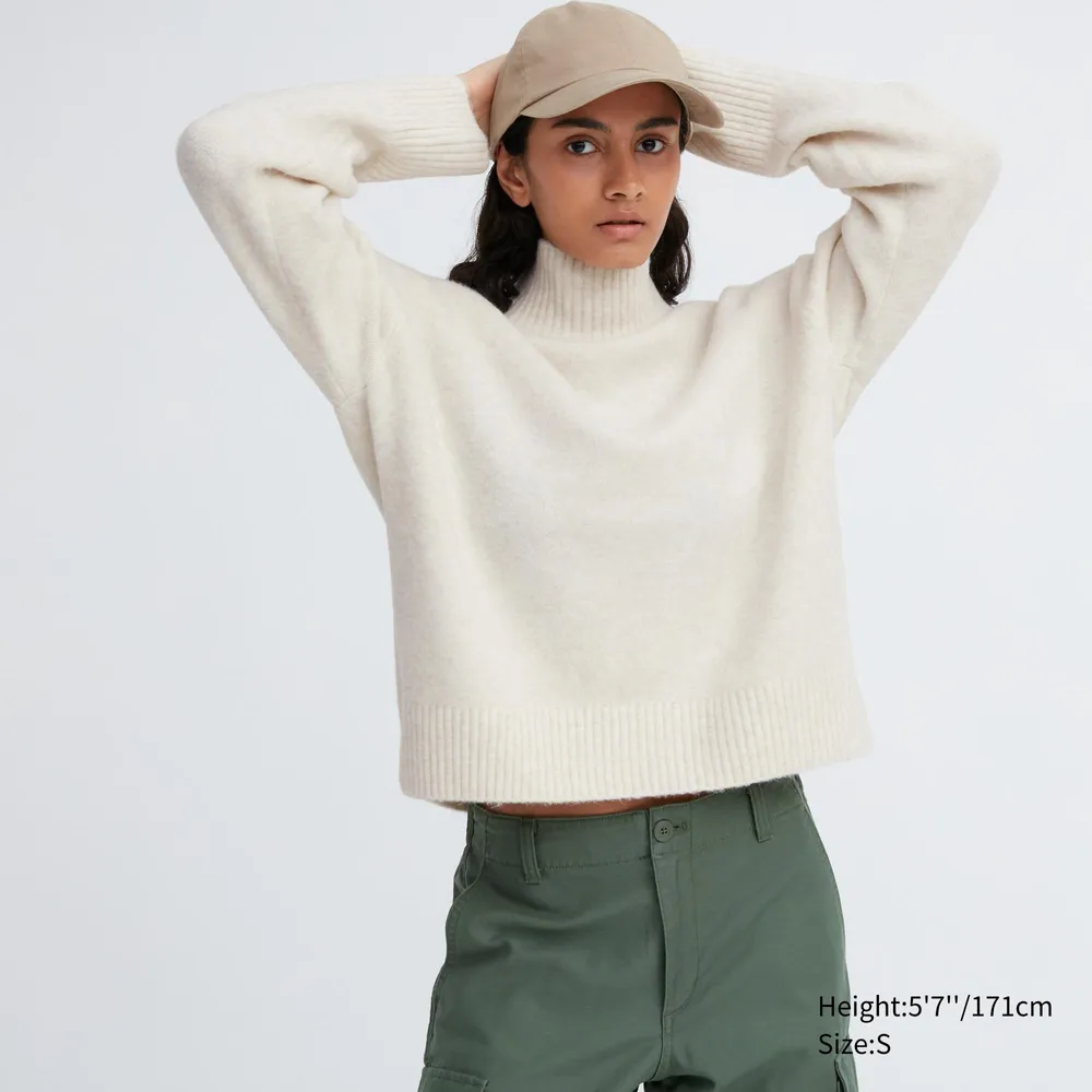  Other Stories mock neck sweater in off white