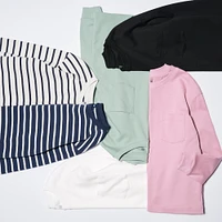 SOFT BRUSHED STRIPED CREW NECK LONG SLEEVE T-SHIRT