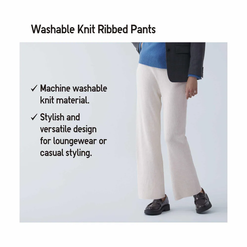 WOMEN'S WASHABLE KNIT RIBBED PANTS