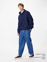 COTTON RELAXED ANKLE PANTS (DENIM)