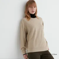 SOFT KNITTED FLEECE CREW NECK LONG SLEEVE T-SHIRT