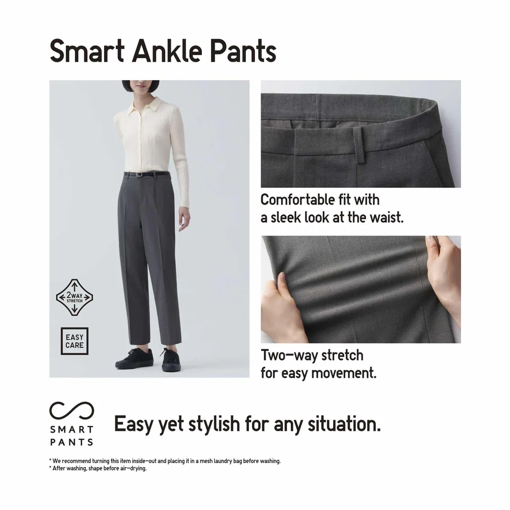 Uniqlo Smart Ankle Pants in Brown (Glen Check), Women's Fashion, Bottoms,  Other Bottoms on Carousell
