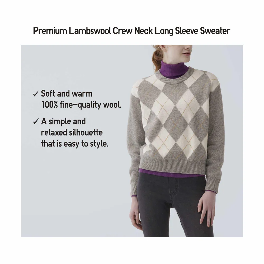 Premium Lambswool Crew Neck Long-Sleeve Sweater