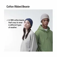 COTTON RIBBED BEANIE