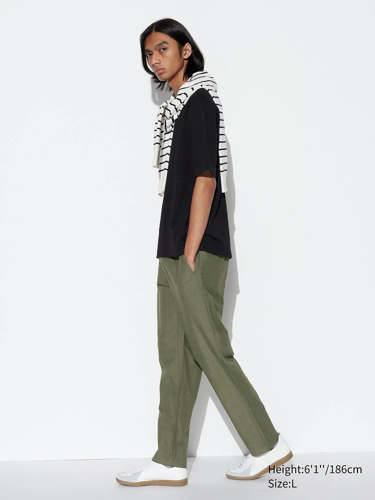 LINEN BLEND RELAXED PANTS