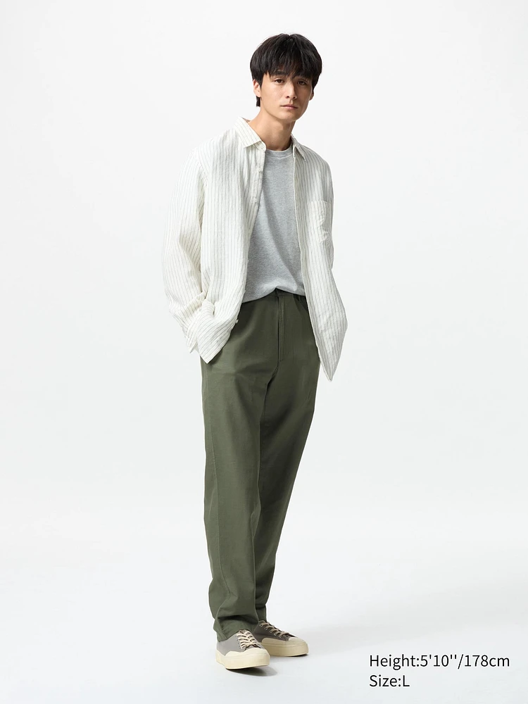 LINEN BLEND RELAXED PANTS