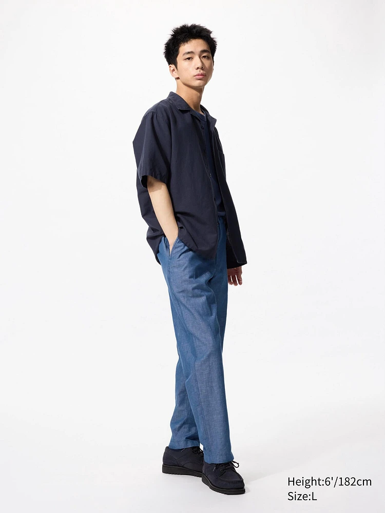 LINEN BLEND RELAXED PANTS