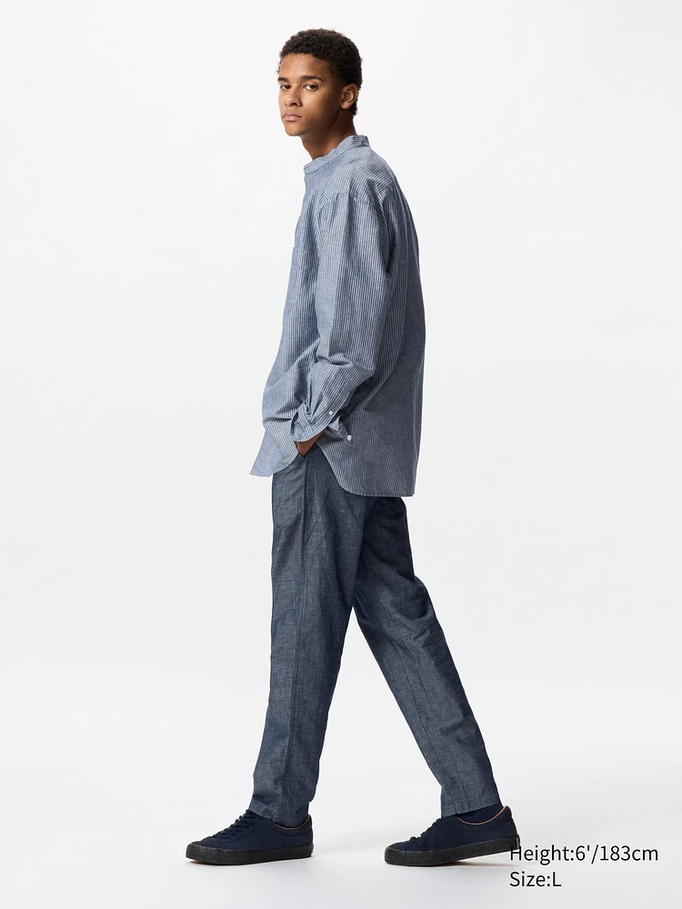 LINEN BLEND RELAXED PANTS