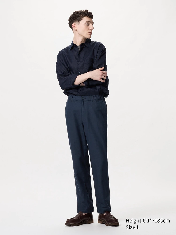 LINEN BLEND RELAXED PANTS