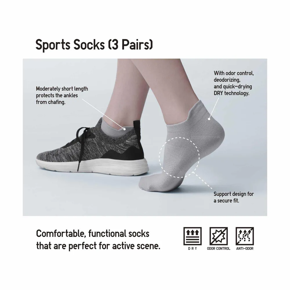 SPORTS SHORT SOCKS (3 PAIRS)