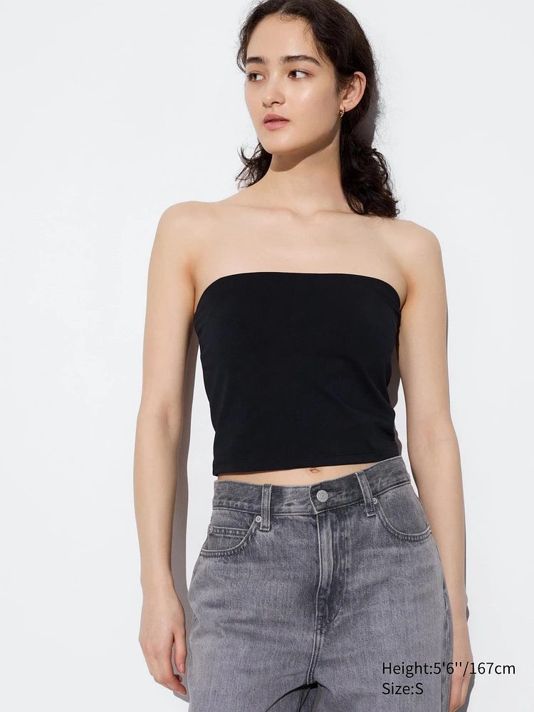 AIRism COTTON CROPPED BRA TUBE TOP