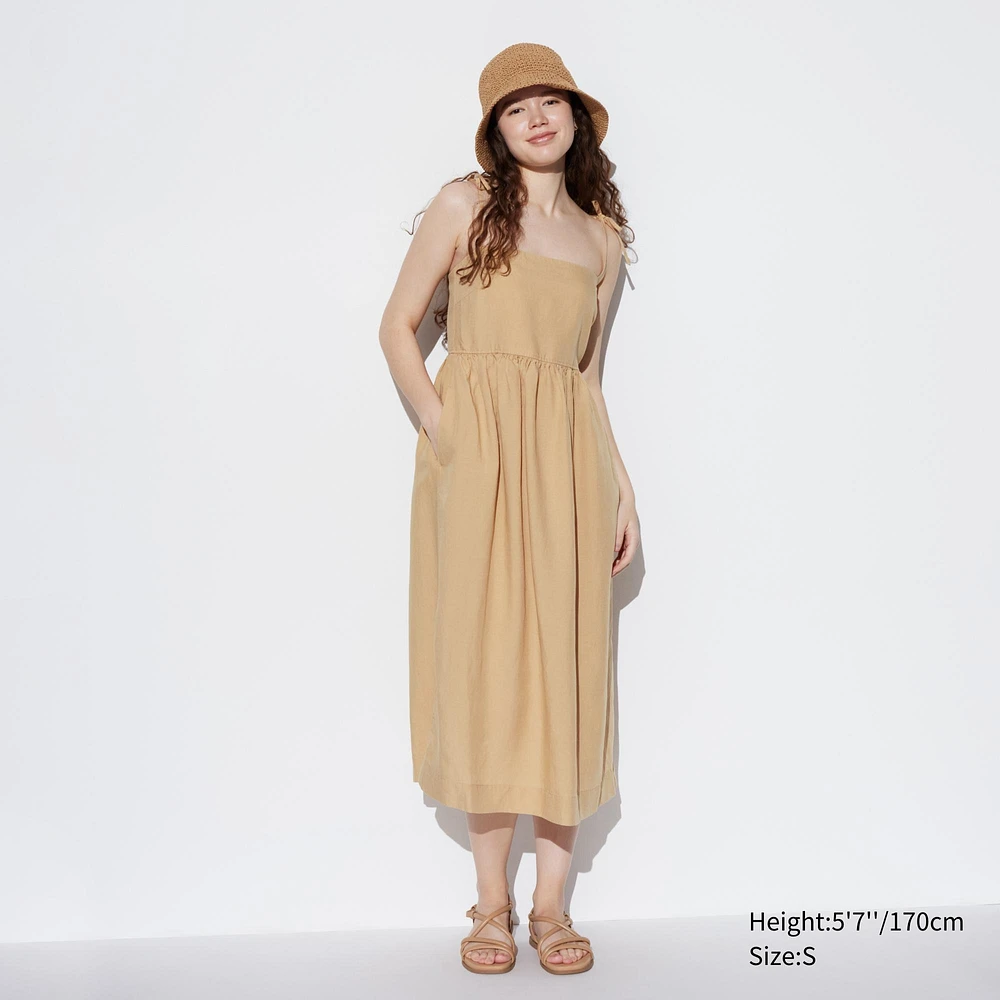 LINEN BLEND CAMISOLE DRESS