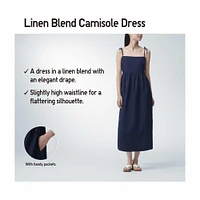 LINEN BLEND CAMISOLE DRESS