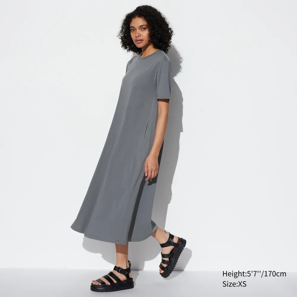 UNIQLO AIRism COTTON SHORT SLEEVE T DRESS