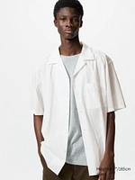 MODAL OPEN COLLAR SHORT SLEEVE SHIRT