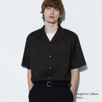 MODAL OPEN COLLAR SHORT SLEEVE SHIRT