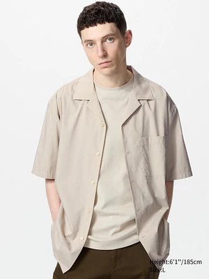 MODAL OPEN COLLAR SHORT SLEEVE SHIRT