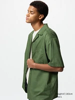 MODAL OPEN COLLAR SHORT SLEEVE SHIRT