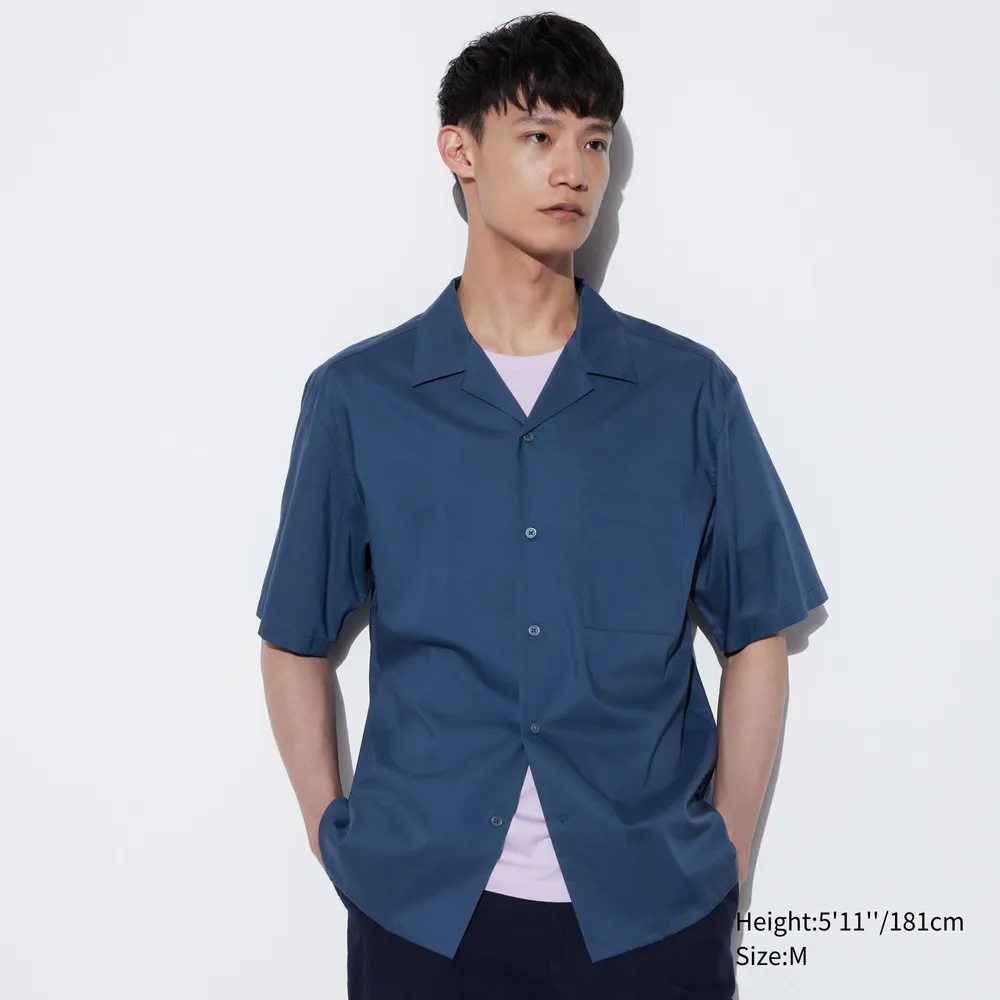 MODAL OPEN COLLAR SHORT SLEEVE SHIRT