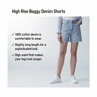 HIGH RISE BAGGY DENIM SHORTS