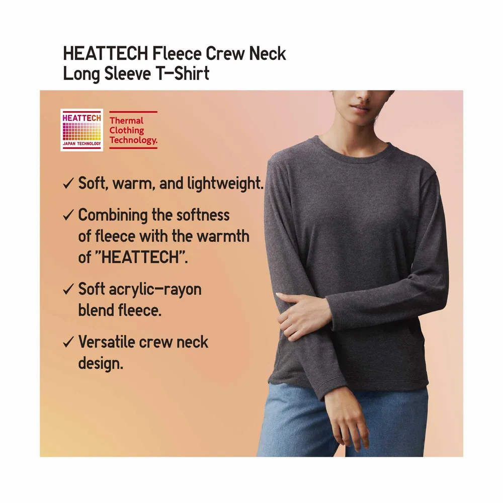 Women's Heattech Underwear Set O-Neck Lace Long