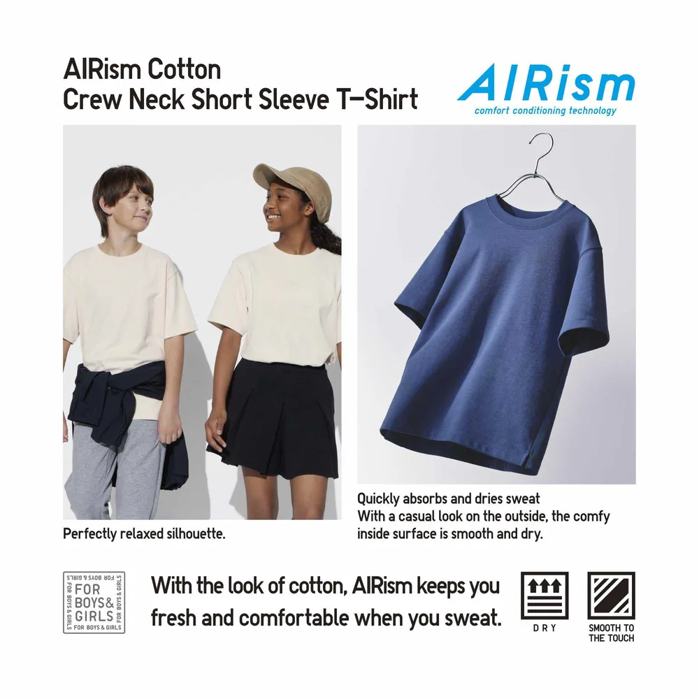 AIRism Cotton Crew Neck Short Sleeve T-Shirt