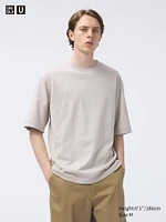 AIRism COTTON OVERSIZED CREW NECK HALF SLEEVE T-SHIRT