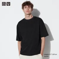 AIRism COTTON OVERSIZED CREW NECK HALF SLEEVE T-SHIRT