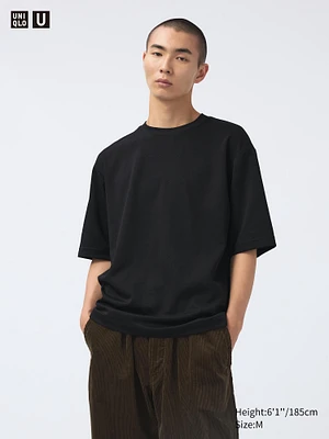 AIRism COTTON OVERSIZED CREW NECK HALF SLEEVE T-SHIRT