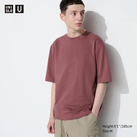 AIRism COTTON OVERSIZED CREW NECK HALF SLEEVE T-SHIRT