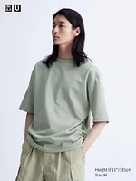 AIRism COTTON OVERSIZED CREW NECK HALF SLEEVE T-SHIRT