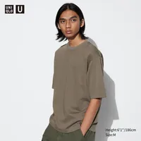 AIRism COTTON OVERSIZED CREW NECK HALF SLEEVE T-SHIRT