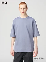 AIRism COTTON OVERSIZED CREW NECK HALF SLEEVE T-SHIRT