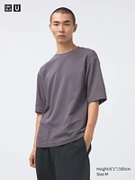 AIRism COTTON OVERSIZED CREW NECK HALF SLEEVE T-SHIRT