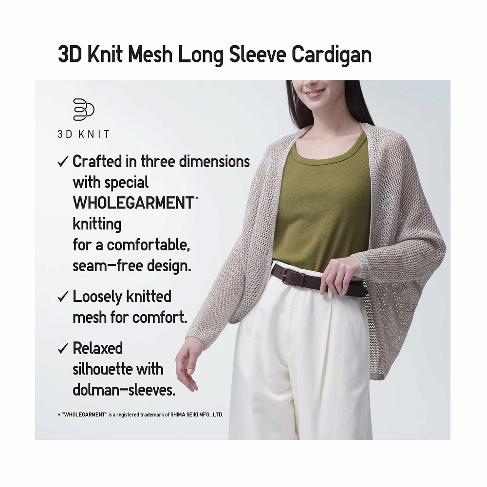 3D KNIT MESH CARDIGAN